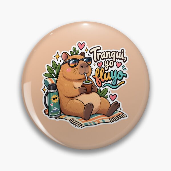 Item preview, Tranquilo Yo Fluyo – Funny Capybara Drinking Mate designed and sold by AnyMar2023.