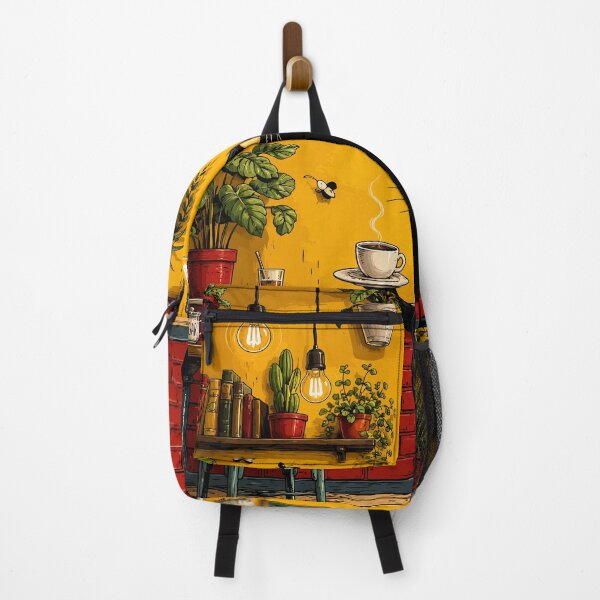 Item preview, Black Cat Barista Coffee Shop Cafe Cozy Botanical Whimsical Art designed and sold by The Upside Down.
