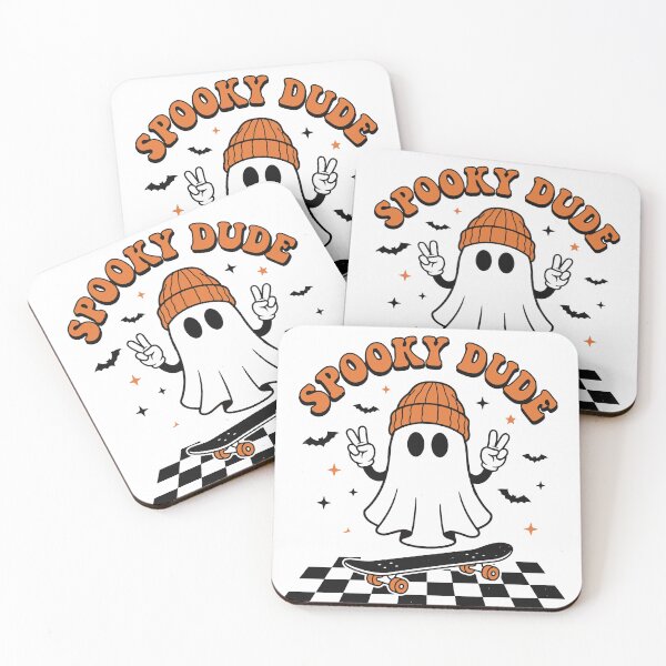 Item preview, Spooky Dude Ghost Skateboarding T-Shirt, Retro Halloween Skater Autumn Tee designed and sold by imad  triake.