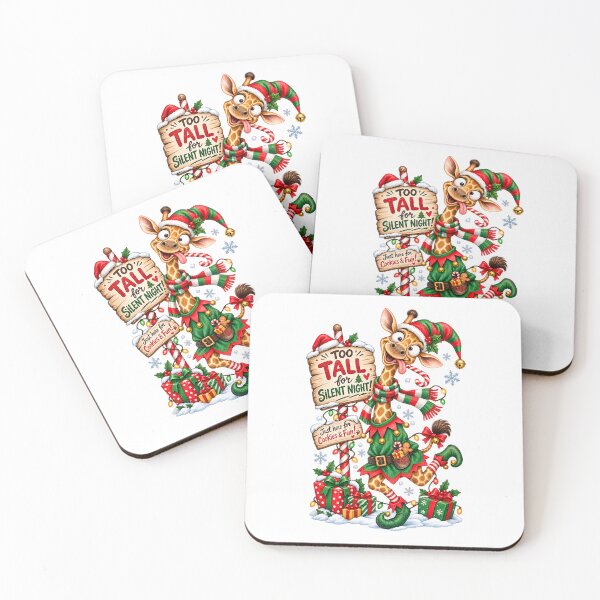 Item preview, Funny Christmas Giraffe Elf – Too Tall for Silent Night Holiday Design designed and sold by Sitred123.