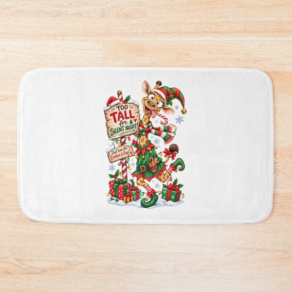 Item preview, Funny Christmas Giraffe Elf – Too Tall for Silent Night Holiday Design designed and sold by Sitred123.