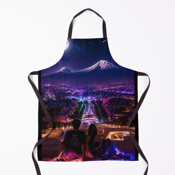 Item preview, Cyberpunk Couple Neon City Mount Fuji Art designed and sold by NeonRealmsStudio.