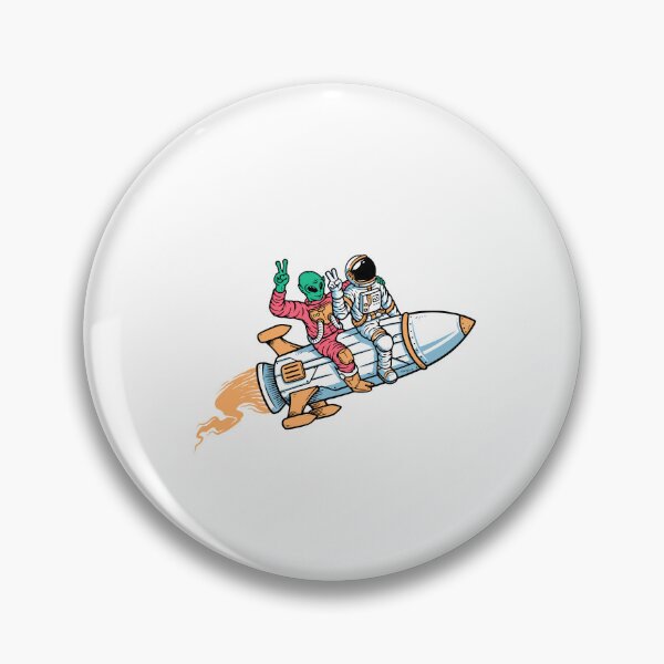 Item preview, Alien and Astronaut Riding a Rocket designed and sold by TotalityDesigns.