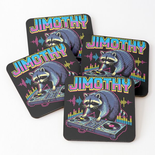 Item preview, Jimothy A Dj Hunched Over the Decks Funny Raccoon Tee designed and sold by Senpaiwaves.