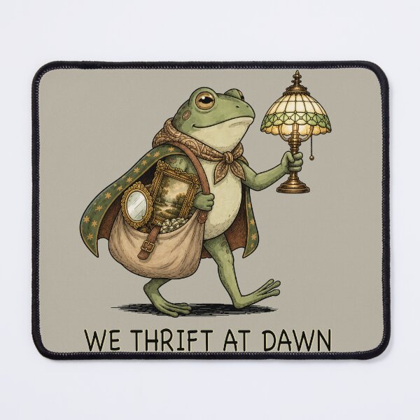 Item preview, We thrift at dawn - Funny Vintage Frog designed and sold by fildstudio.