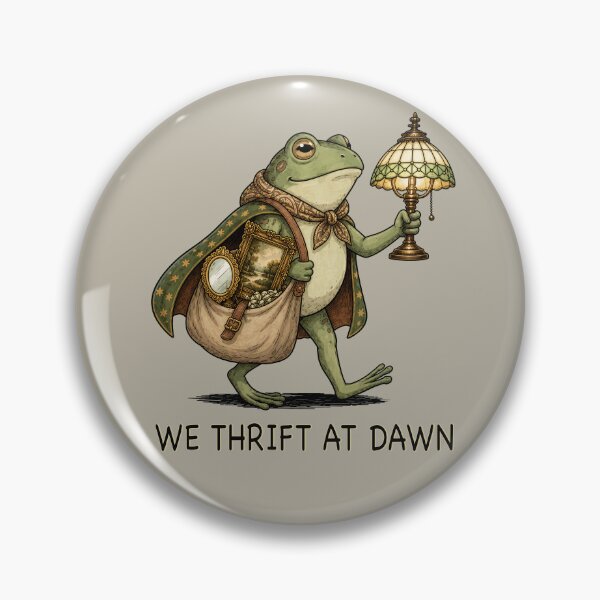 Item preview, We thrift at dawn - Funny Vintage Frog designed and sold by fildstudio.