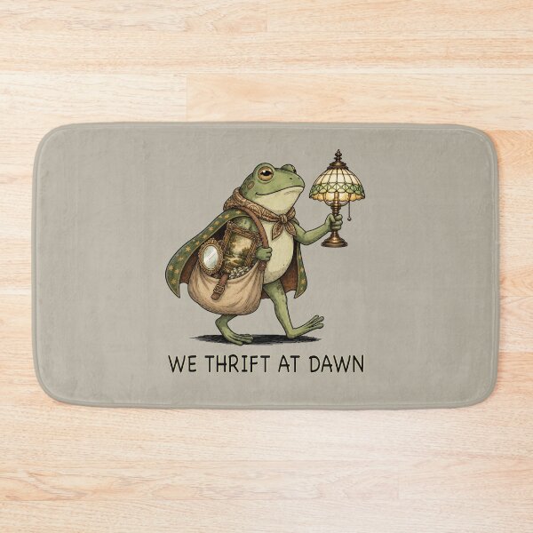 Item preview, We thrift at dawn - Funny Vintage Frog designed and sold by fildstudio.