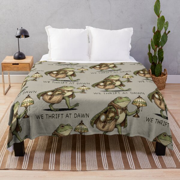Item preview, We thrift at dawn - Funny Vintage Frog designed and sold by fildstudio.