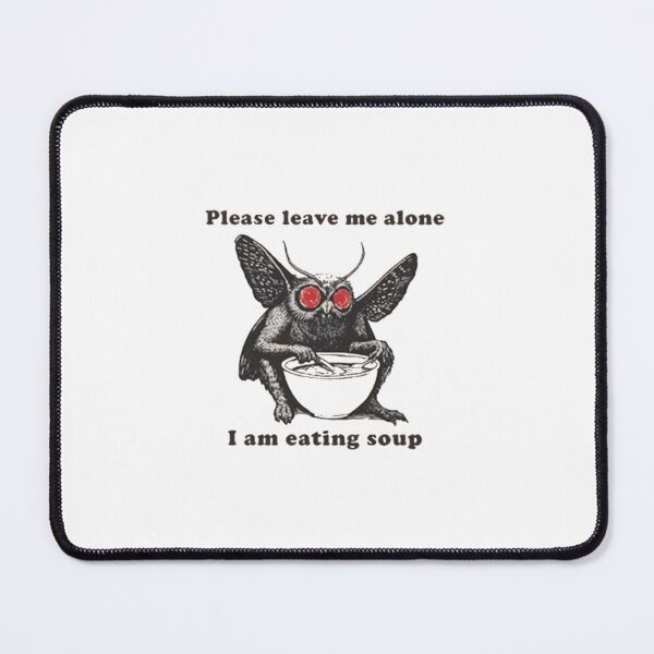 Item preview, Mothman Eating Soup Funny Cryptid designed and sold by roartusa.
