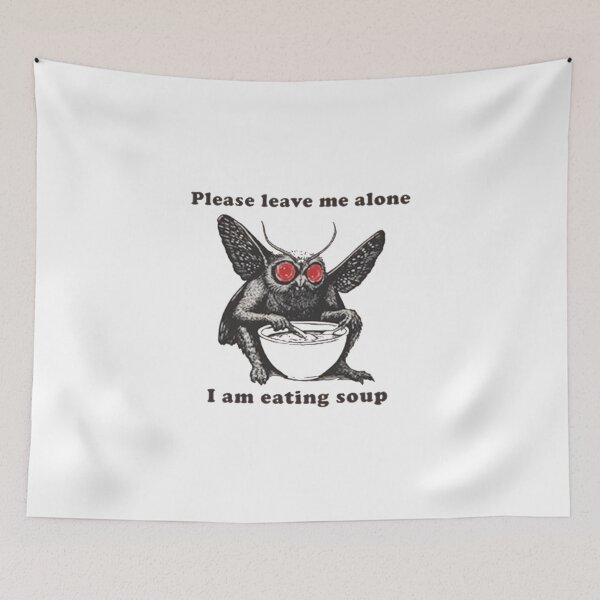 Item preview, Mothman Eating Soup Funny Cryptid designed and sold by roartusa.