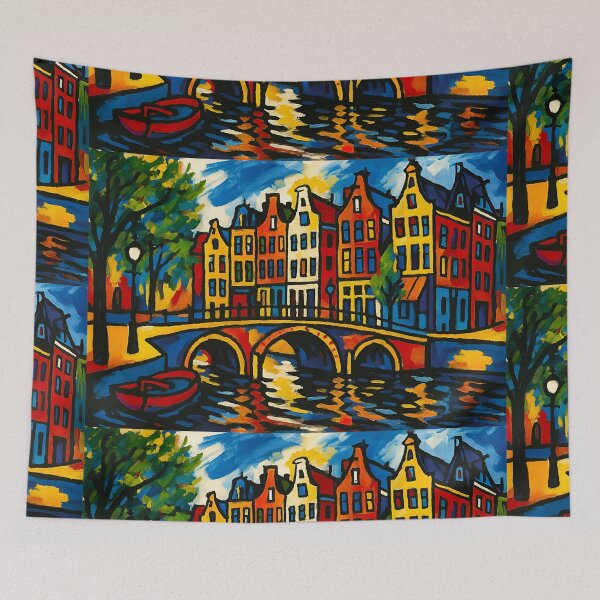 Item preview, Amsterdam canals painting, the Netherlands – A Beautiful place in Europe. designed and sold by GalleryKauffeld.