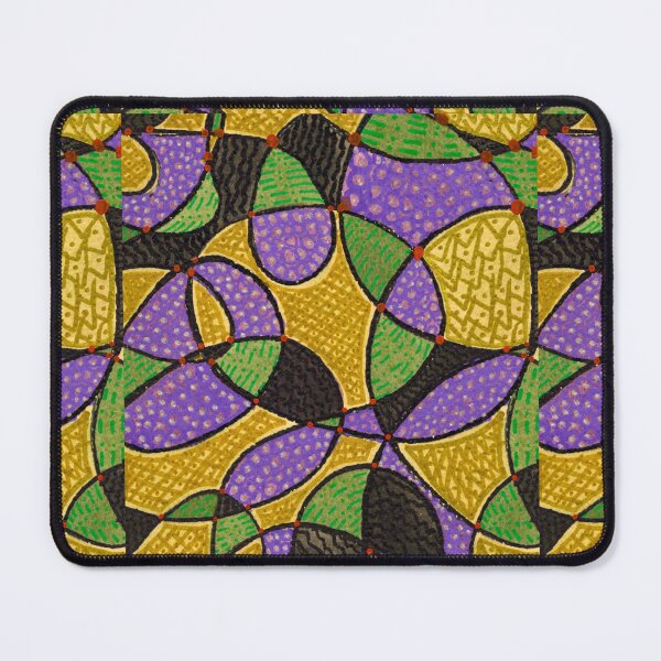 Item preview, Purple Green Mustard Abstract Geometric Watercolour Pattern designed and sold by ArithraStudio.