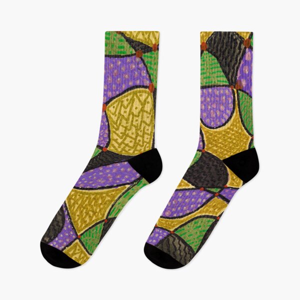 Item preview, Purple Green Mustard Abstract Geometric Watercolour Pattern designed and sold by ArithraStudio.