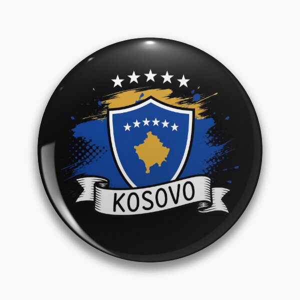 Artikelvorschau, Kosovo Flag Map Sticker Vintage Art entworfen und verkauft von Mckenna165.