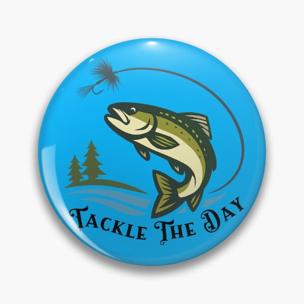 Item preview, Trout fishing logo style illustration "Tackle the Day" dry fly. designed and sold by Art-Horizon.