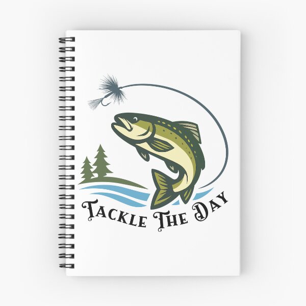 Item preview, Trout fishing logo style illustration "Tackle the Day" dry fly. designed and sold by Art-Horizon.