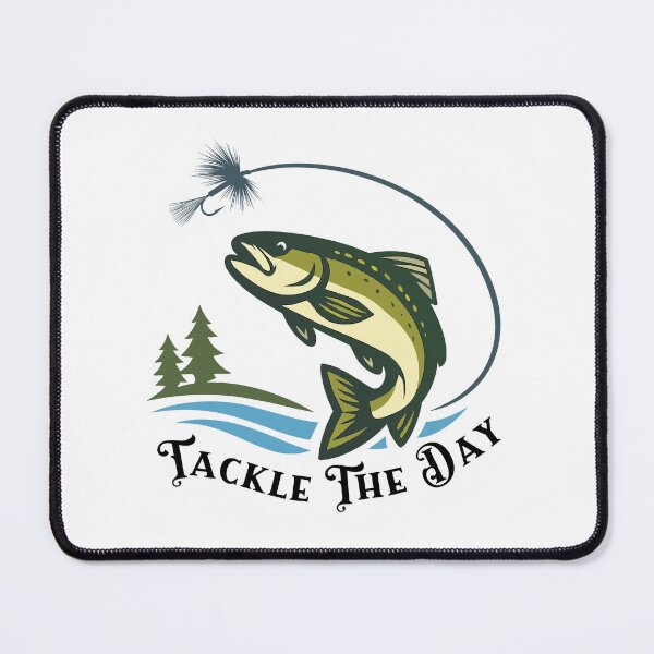 Item preview, Trout fishing logo style illustration "Tackle the Day" dry fly. designed and sold by Art-Horizon.