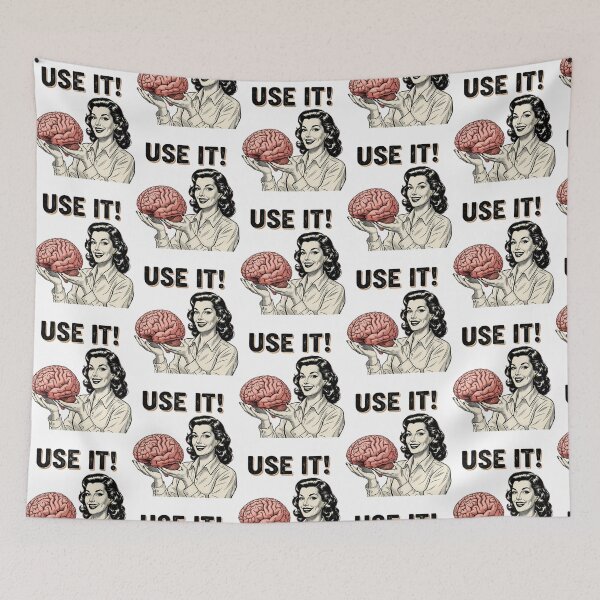 Item preview, Retro Comic Use It Brain  Sarcastic Mid-Century Pop Art designed and sold by kenly-torre.