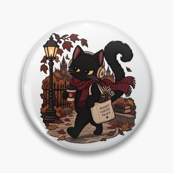 Item preview, Black Cat Autumn Walk designed and sold by DOODLUMI.