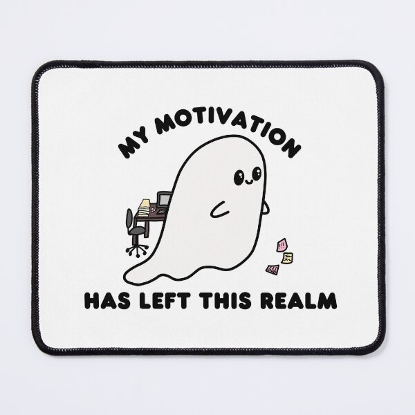 Item preview, My Motivation Has Left This Realm | Cute Ghost Work Humor designed and sold by Dr. B Sticker Rx.