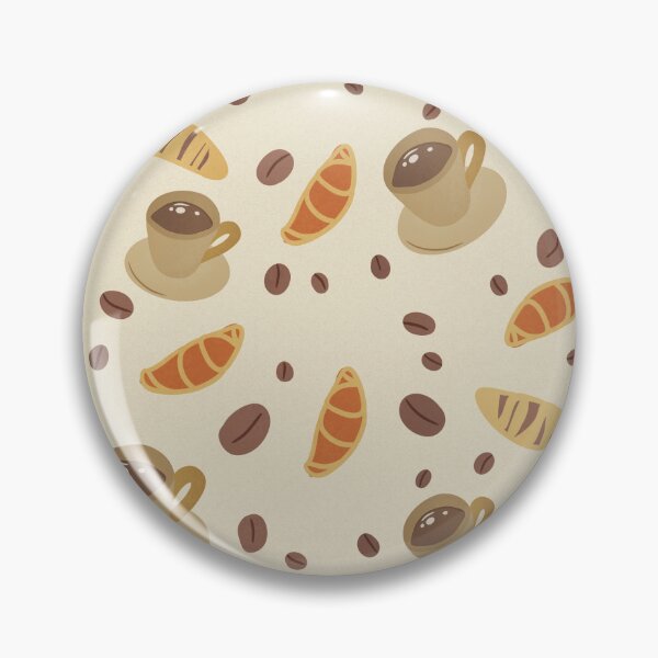 Item preview, Coffee and Croissant Pattern designed and sold by DinaArtStudio.