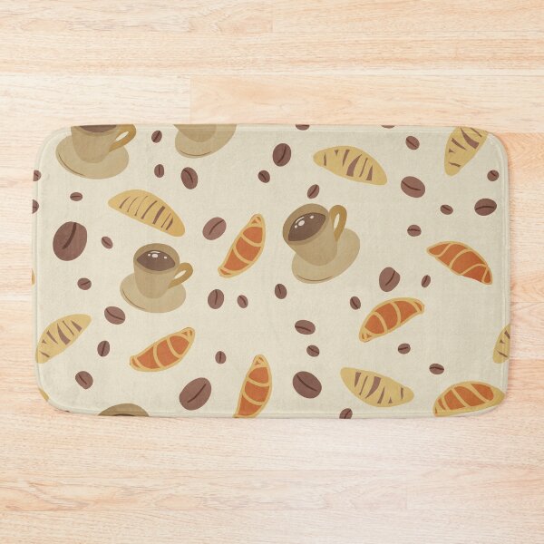 Item preview, Coffee and Croissant Pattern designed and sold by DinaArtStudio.