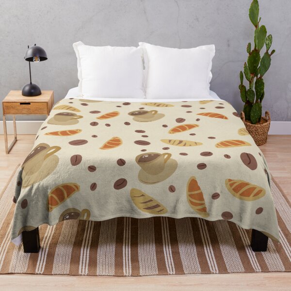 Item preview, Coffee and Croissant Pattern designed and sold by DinaArtStudio.