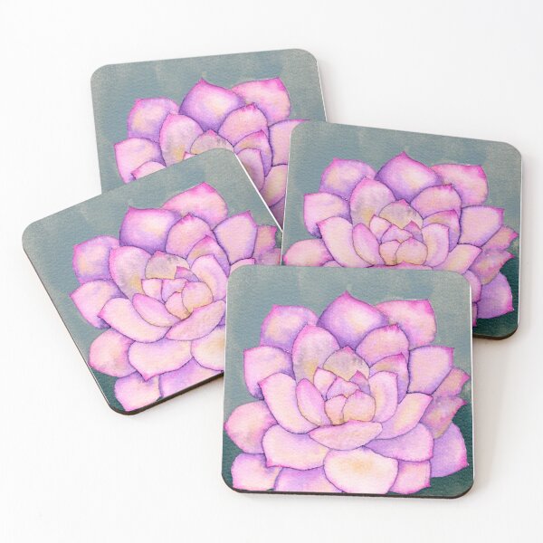 Item preview, Pink Succulent Rosette: Watercolour Botanical Art designed and sold by ArithraStudio.
