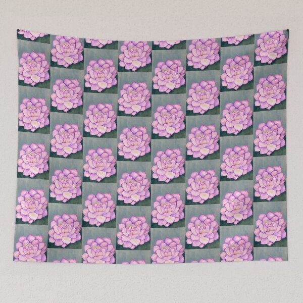 Aperçu de l'œuvre Rosette de succulente rose : aquarelle botanique créée et vendue par ArithraStudio.