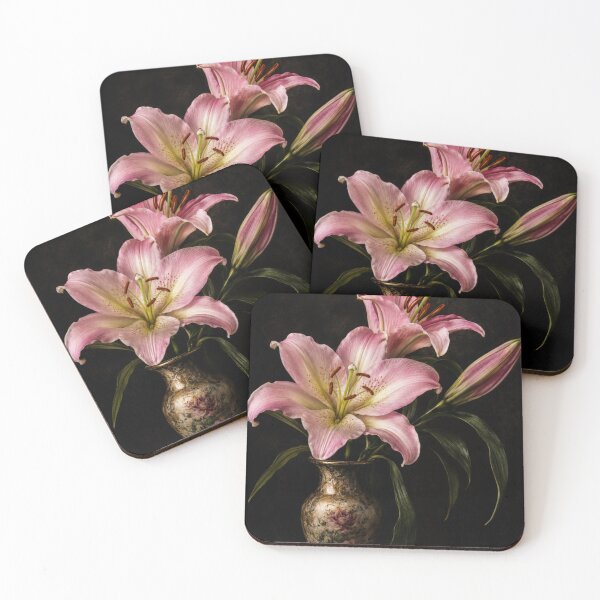 Item preview, Vintage Pink Lilies in the Shadows designed and sold by Kimberly Palmer.