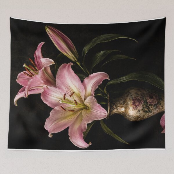 Item preview, Vintage Pink Lilies in the Shadows designed and sold by Kimberly Palmer.