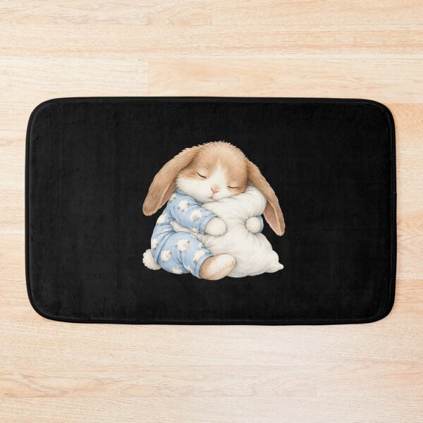 Item preview, Holland Lop Rabbit Sleeping in Cute Pajamas designed and sold by a-turner-paint.