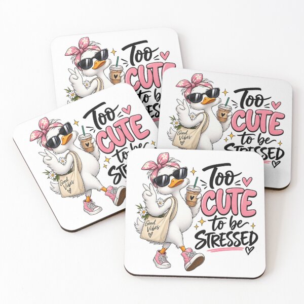 Item preview, Too Cute to Be Stressed – Funny Duck designed and sold by StickyDelights.