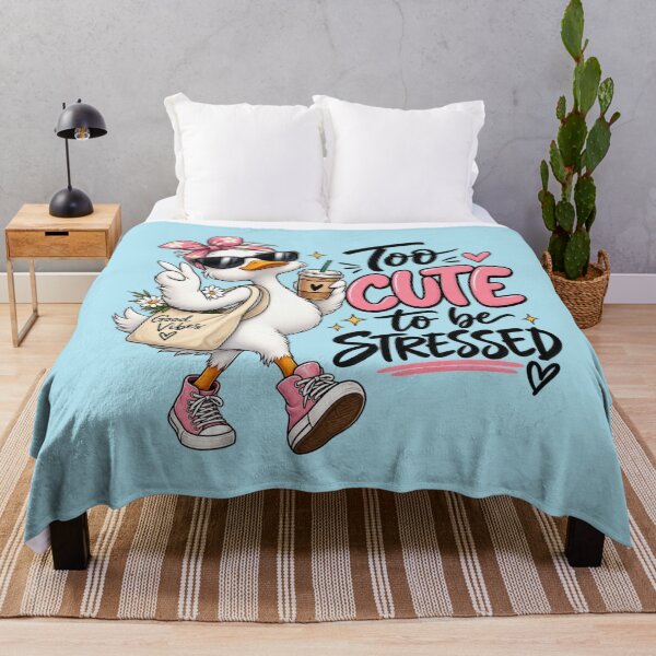 Item preview, Too Cute to Be Stressed – Funny Duck designed and sold by StickyDelights.
