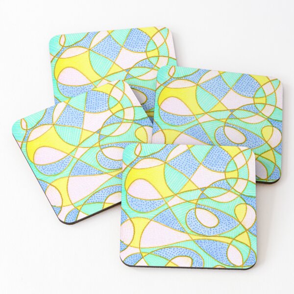 Item preview, Pastel Abstract Geometric Pattern: Mint Blue Yellow Watercolour designed and sold by ArithraStudio.