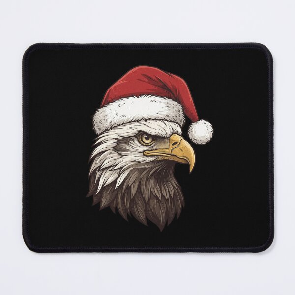 Item preview, Vintage Bald Eagle Wearing Santa Hat Christmas Portrait designed and sold by SOUFIANE1991.