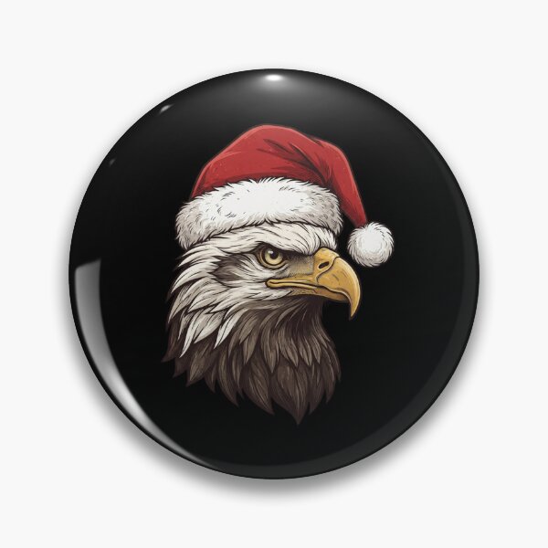 Item preview, Vintage Bald Eagle Wearing Santa Hat Christmas Portrait designed and sold by SOUFIANE1991.
