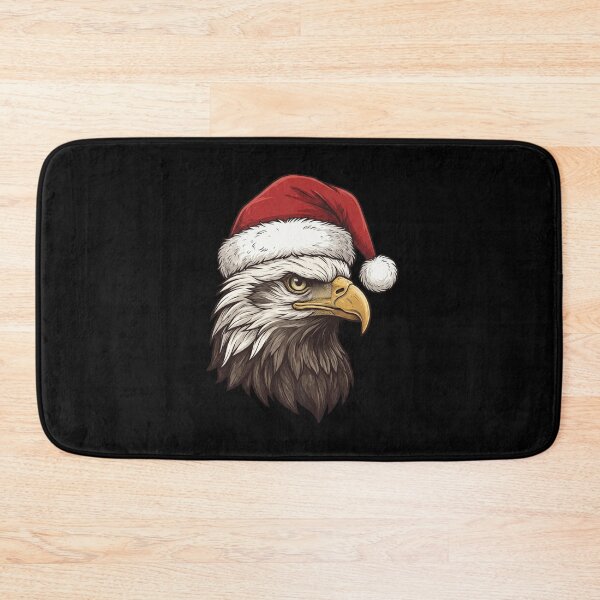 Item preview, Vintage Bald Eagle Wearing Santa Hat Christmas Portrait designed and sold by SOUFIANE1991.