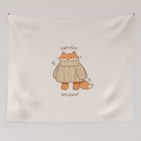 Item preview, Cozy Fox in Sweater Autumn Weather designed and sold by douillet-design.