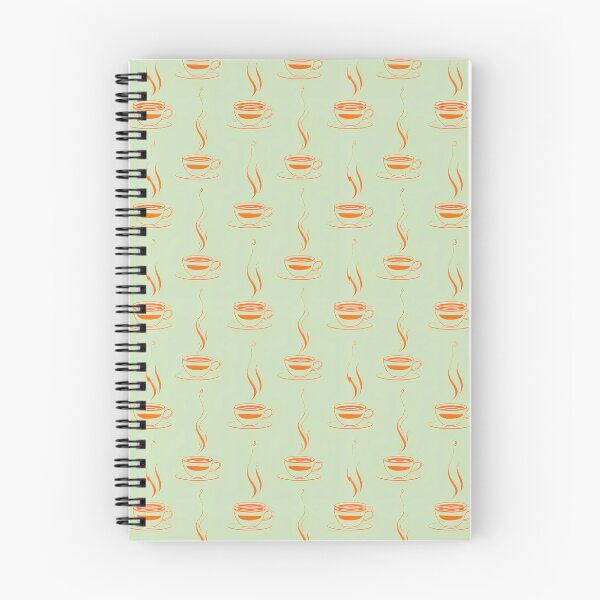 Item preview, Steaming Orange Teacup Line Art - Cozy Sage Green Pattern designed and sold by UniqueDesign751.
