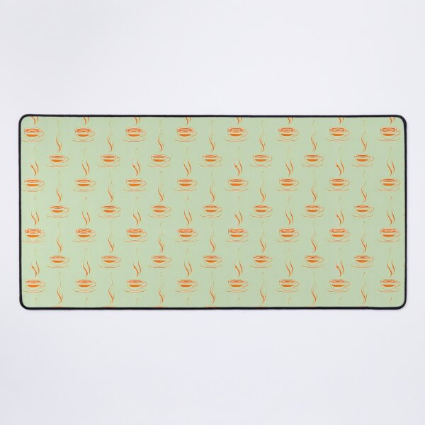 Item preview, Steaming Orange Teacup Line Art - Cozy Sage Green Pattern designed and sold by UniqueDesign751.