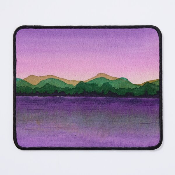 Item preview, Purple Lake and Green Hills: Minimalist Watercolour Landscape designed and sold by ArithraStudio.