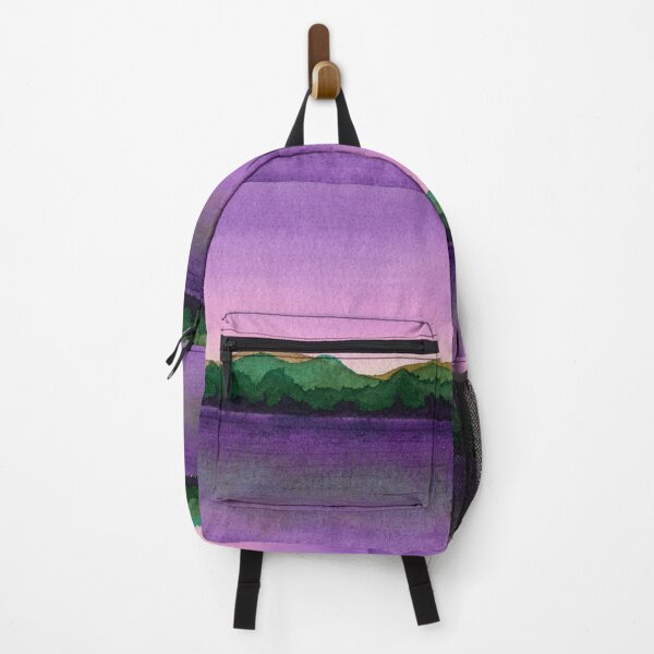 Item preview, Purple Lake and Green Hills: Minimalist Watercolour Landscape designed and sold by ArithraStudio.