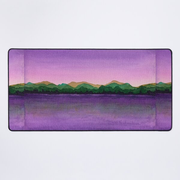 Item preview, Purple Lake and Green Hills: Minimalist Watercolour Landscape designed and sold by ArithraStudio.