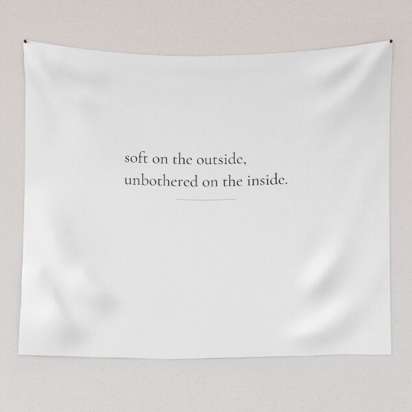 Aperçu de l'œuvre Doux à l'extérieur, serein à l'intérieur - T-shirt à citation minimaliste créée et vendue par DaysLoading.