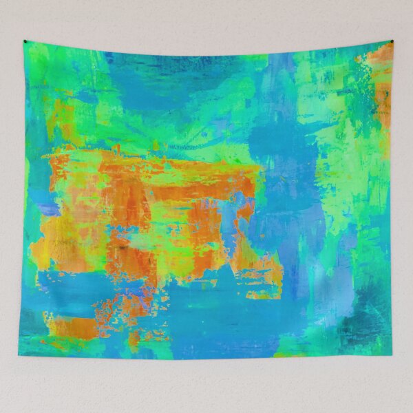 Item preview, abstract in green and blue designed and sold by Tereza Pilar  Art.