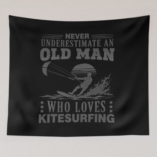 Item preview, Never Underestimate An Old Man Who Loves Kitesurfing Retro designed and sold by BettaSanzones.