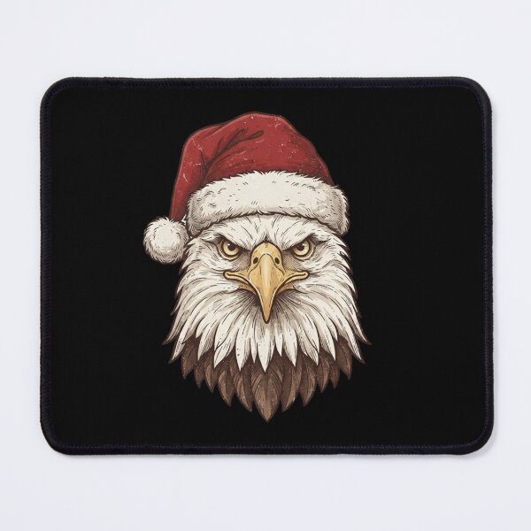Item preview, Vintage Bald Eagle Wearing Santa Hat Christmas Portrait designed and sold by SOUFIANE1991.