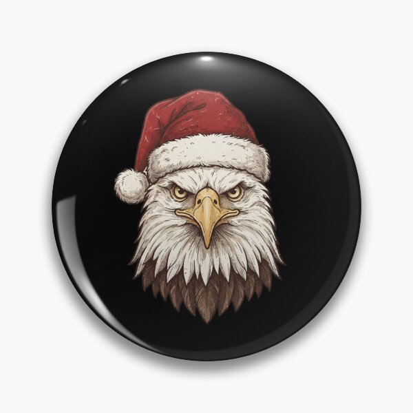 Item preview, Vintage Bald Eagle Wearing Santa Hat Christmas Portrait designed and sold by SOUFIANE1991.