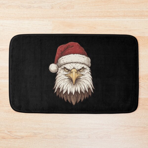 Item preview, Vintage Bald Eagle Wearing Santa Hat Christmas Portrait designed and sold by SOUFIANE1991.